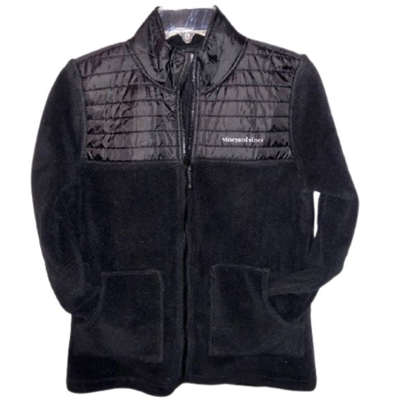 Vineyard Vines Full Zip 1/2 Quilted Fleece - Black - S - Picture 2 of 8